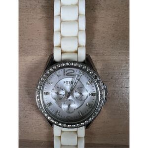 (W) FOSSIL CRYSTAL‎ MULTI-FUNCTION WATCH WHITE SILICONE